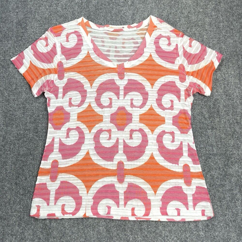Sundance Before + Again Top Womens XL Short Sleeve Lightweight Ribbed V Neck
